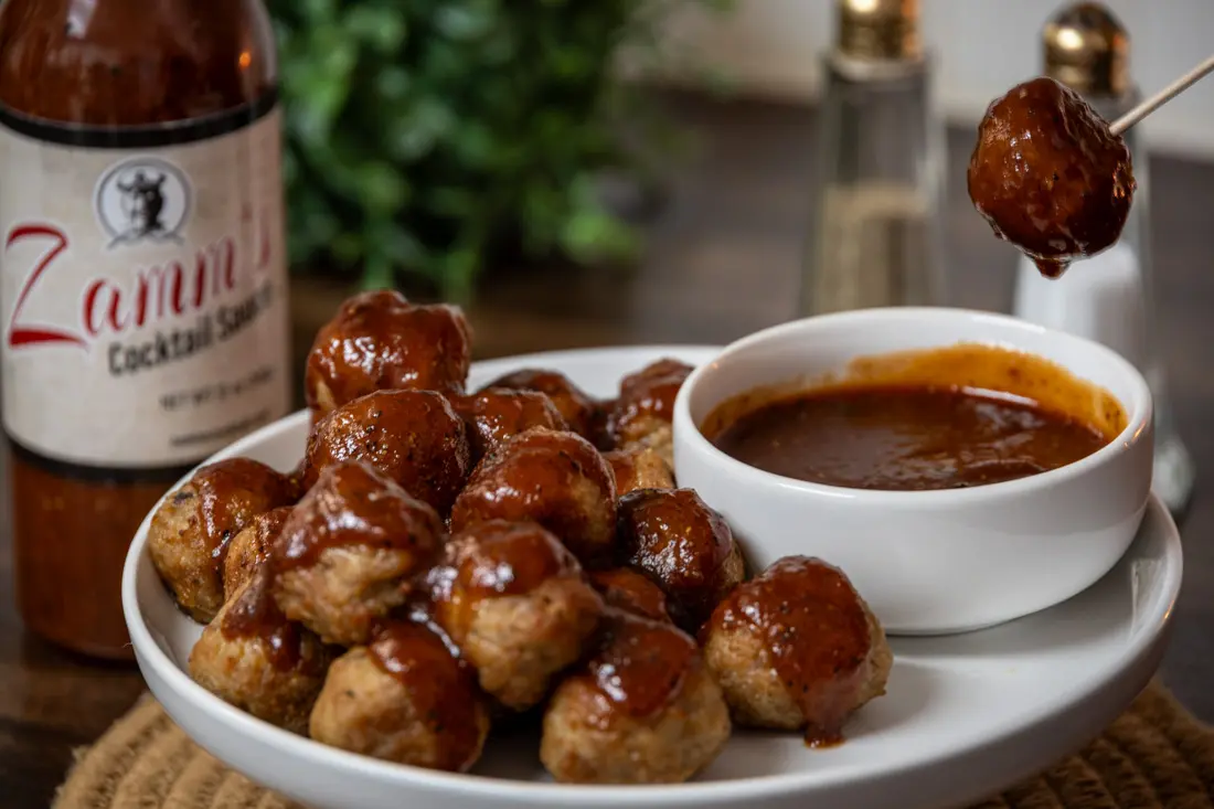 Zamm’s Meatballs with Zamm’s Cocktail Sauce - Featured