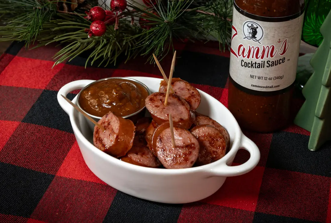 Cocktail Kielbasa with Zamm’s Cocktail Sauce