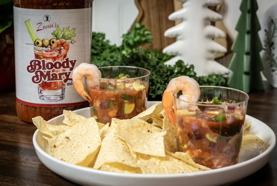 Mexican Shrimp Cocktail with Zamm’s Bloody Mary Mix -Featured
