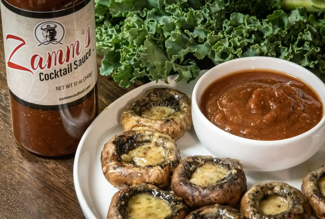 Stuffed Mushrooms with Zamm’s Cocktail Sauce Featured